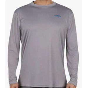 Reel Life Men's Longsleeve Outdoor Sun Defender UV TEE Small Grey NWOT